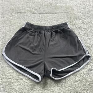 Women's Gray Elastic Waistband Sports Shorts Size S